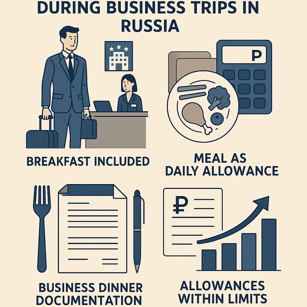 Оплата питания в командировке: что реально компенсирует работодатель Разбираемся, когда работодатель обязан оплачивать питание в командировке, как считаются суточные и НДФЛ, что с едой в отеле, поезде и на деловых ужинах.