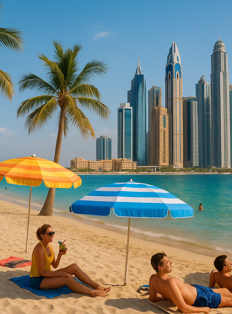 Вид на Дубай зимой, прогулка вдоль набережной